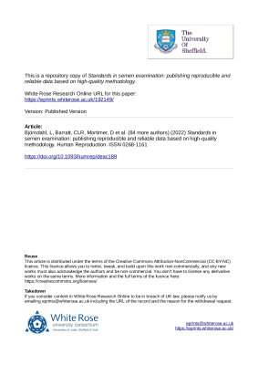 Standards in semen examination